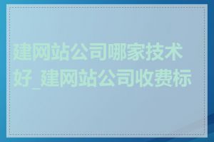 建网站公司哪家技术好_建网站公司收费标准