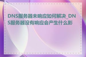 DNS服务器未响应如何解决_DNS服务器没有响应会产生什么影响