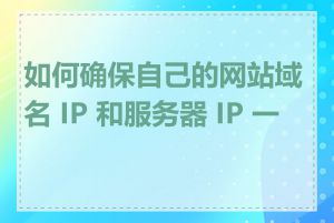 如何确保自己的网站域名 IP 和服务器 IP 一致