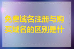 免费域名注册与购买域名的区别是什么