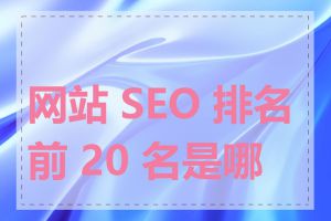 网站 SEO 排名前 20 名是哪些