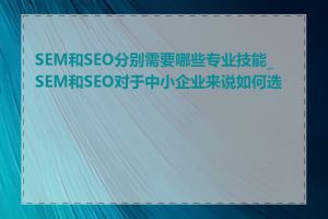 SEM和SEO分别需要哪些专业技能_SEM和SEO对于中小企业来说如何选择