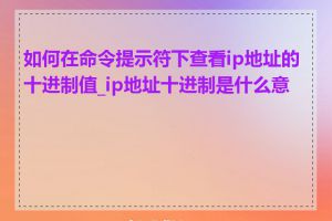 如何在命令提示符下查看ip地址的十进制值_ip地址十进制是什么意思