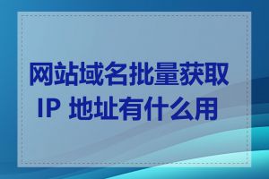 网站域名批量获取 IP 地址有什么用途