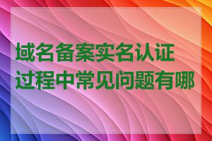 域名备案实名认证过程中常见问题有哪些