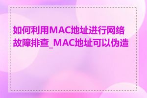 如何利用MAC地址进行网络故障排查_MAC地址可以伪造吗