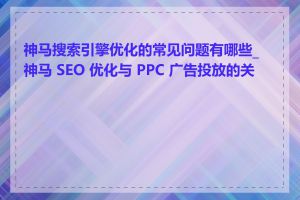 神马搜索引擎优化的常见问题有哪些_神马 SEO 优化与 PPC 广告投放的关系