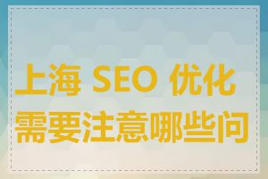 上海 SEO 优化需要注意哪些问题