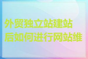 外贸独立站建站后如何进行网站维护