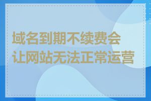 域名到期不续费会让网站无法正常运营吗