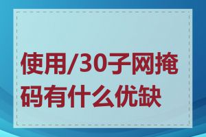 使用/30子网掩码有什么优缺点