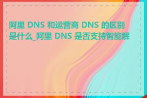 阿里 DNS 和运营商 DNS 的区别是什么_阿里 DNS 是否支持智能解析