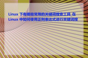 Linux 下有哪些常用的关键词搜索工具_在 Linux 中如何使用正则表达式进行关键词搜索