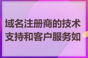 域名注册商的技术支持和客户服务如何