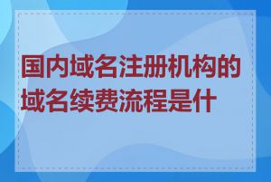 国内域名注册机构的域名续费流程是什么