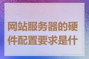 网站服务器的硬件配置要求是什么