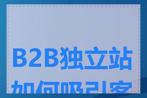 B2B独立站如何吸引客户