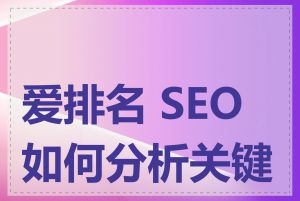 爱排名 SEO 如何分析关键词