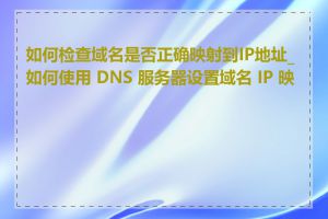 如何检查域名是否正确映射到IP地址_如何使用 DNS 服务器设置域名 IP 映射