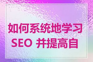 如何系统地学习 SEO 并提高自己