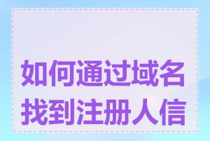 如何通过域名找到注册人信息