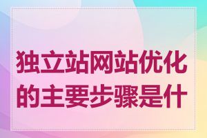 独立站网站优化的主要步骤是什么