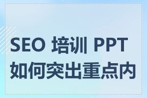 SEO 培训 PPT 如何突出重点内容