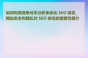 如何利用竞争对手分析来优化 SEO 排名_网站安全和隐私对 SEO 排名的重要性是什么