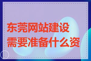 东莞网站建设需要准备什么资料