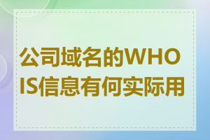 公司域名的WHOIS信息有何实际用途