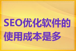 SEO优化软件的使用成本是多少