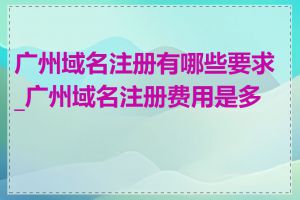 广州域名注册有哪些要求_广州域名注册费用是多少