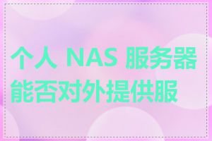 个人 NAS 服务器能否对外提供服务