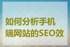 如何分析手机端网站的SEO效果