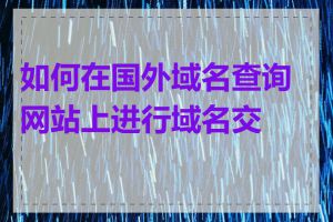 如何在国外域名查询网站上进行域名交易