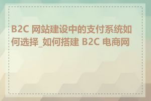 B2C 网站建设中的支付系统如何选择_如何搭建 B2C 电商网站