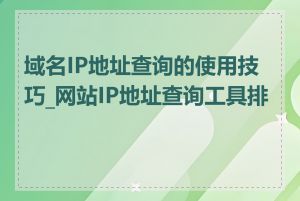 域名IP地址查询的使用技巧_网站IP地址查询工具排名