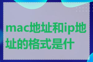 mac地址和ip地址的格式是什么