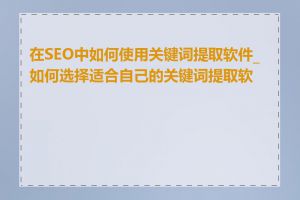 在SEO中如何使用关键词提取软件_如何选择适合自己的关键词提取软件