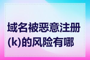 域名被恶意注册(k)的风险有哪些