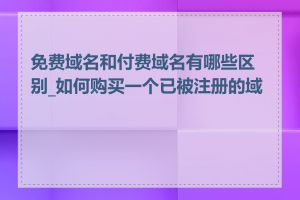 免费域名和付费域名有哪些区别_如何购买一个已被注册的域名