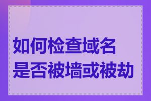 如何检查域名是否被墙或被劫持