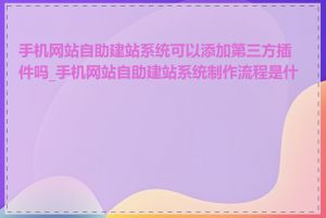 手机网站自助建站系统可以添加第三方插件吗_手机网站自助建站系统制作流程是什么