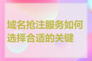 域名抢注服务如何选择合适的关键词