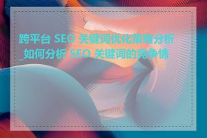 跨平台 SEO 关键词优化策略分析_如何分析 SEO 关键词的竞争情况