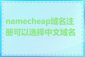 namecheap域名注册可以选择中文域名吗