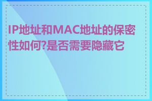 IP地址和MAC地址的保密性如何?是否需要隐藏它们