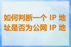 如何判断一个 IP 地址是否为公网 IP 地址