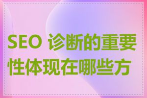 SEO 诊断的重要性体现在哪些方面