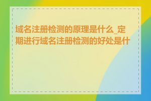 域名注册检测的原理是什么_定期进行域名注册检测的好处是什么